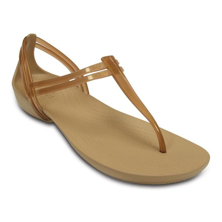 Crocs Isabella Women's T-strap Sandals, Size: 10, Lt Beige
