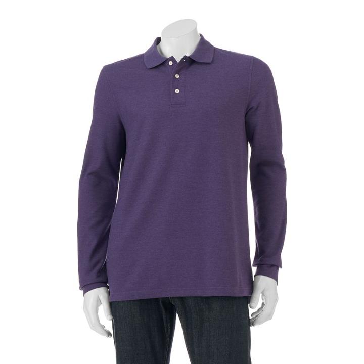 Men's Croft & Barrow&reg; Classic-fit Pique Performance Polo, Size: Large, Drk Purple
