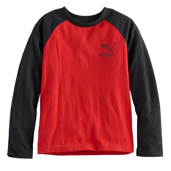 Boys 4-7 Puma Raglan Faded Tee, Size: 6, Light Red