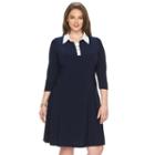 Plus Size Chaps Fit & Flare Shirtdress, Women's, Size: 22 W, Blue (navy)