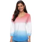 Women's Sonoma Goods For Life&trade; Drop Sleeve V-neck Sweatshirt, Size: Large, Dark Blue