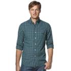 Men's Chaps Classic-fit Plaid Oxford Button-down Shirt, Size: Small, Blue (navy)
