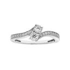 10k White Gold 1/4 Carat T.w. Diamond 2-stone Ring, Women's, Size: 6
