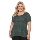 Plus Size Apt. 9&reg; Subbed A-line Scoopneck Tee, Women's, Size: 0x, Black