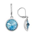 Illuminaire Silver Plate Crystal Drop Earrings - Made With Swarovski Crystals, Women's, Blue