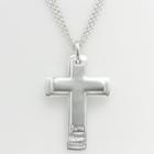 Sterling Silver Faith, Hope And Charity Cross Pendant, Women's, Size: 18, Grey