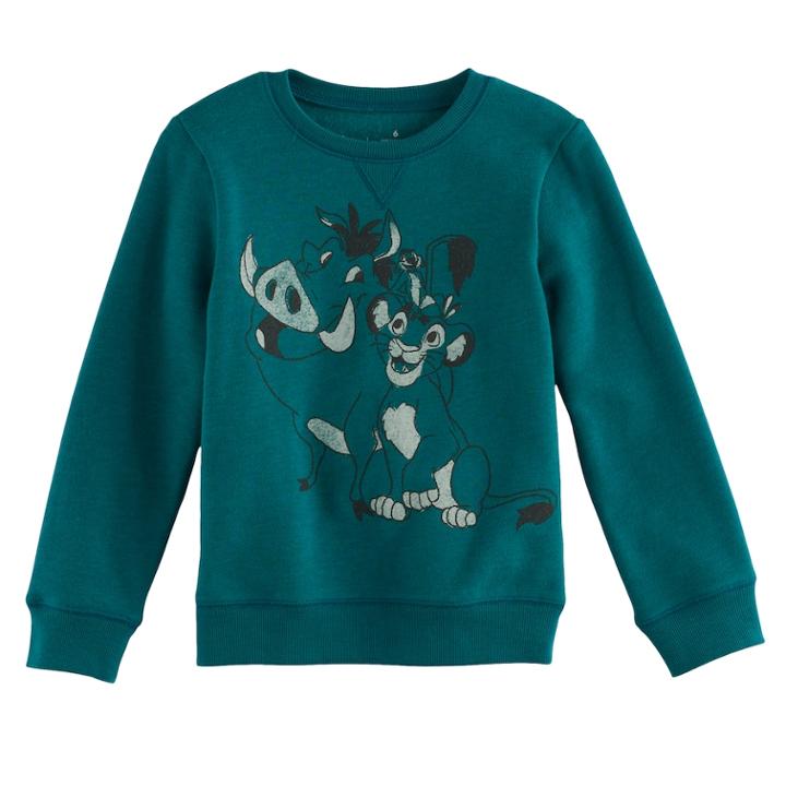 Disney's The Lion King Boys 4-7x Timon & Pumbaa Softest Fleece Pullover Sweatshirt By Jumping Beans&reg;, Size: 6, Dark Green
