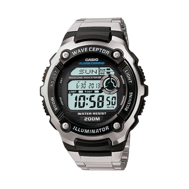 Casio Men's Wave Ceptor Stainless Steel Digital Atomic Watch, Grey