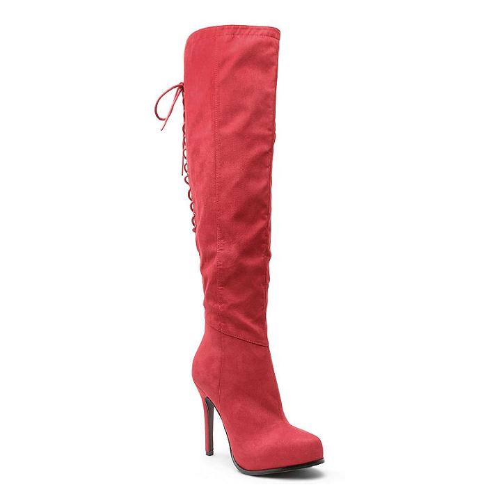 2 Lips Too Too Vanity Women's Over-the-knee Boots, Girl's, Size: Medium (6), Red
