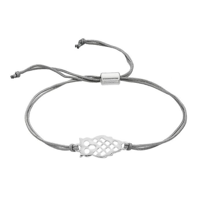 Lc Lauren Conrad Owl Gray Cord Slipknot Bracelet, Women's, Grey