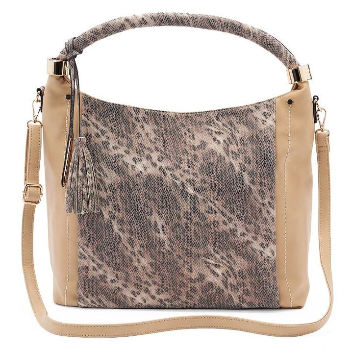 Mellow World Nova Snakeskin Hobo, Women's, Beig/green (beig/khaki)