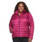 Plus Size Columbia Frosted Ice Printed Puffer Jacket, Women's, Size: 2xl, Brt Purple