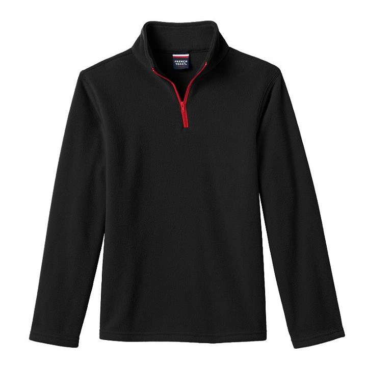 Boys 8-20 French Toast Microfleece Quarter-zip Top, Boy's, Size: 14-16, Black