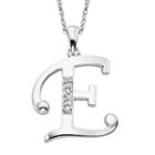 Sterling Silver Diamond Accent Initial Pendant, Women's, Size: 20mm, White