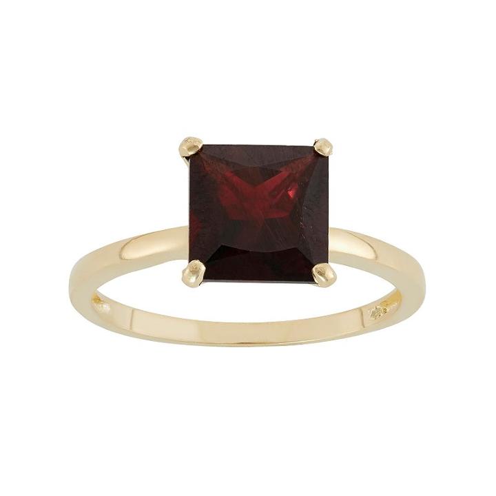 Garnet 10k Gold Ring, Women's, Size: 5, Red