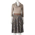 Women's Bethany Cowlneck Fit & Flare Dress, Size: Xl, Beige Oth