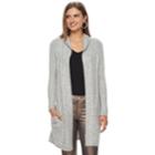 Women's Juicy Couture Embellished Hooded Cardigan, Size: Medium, Med Grey