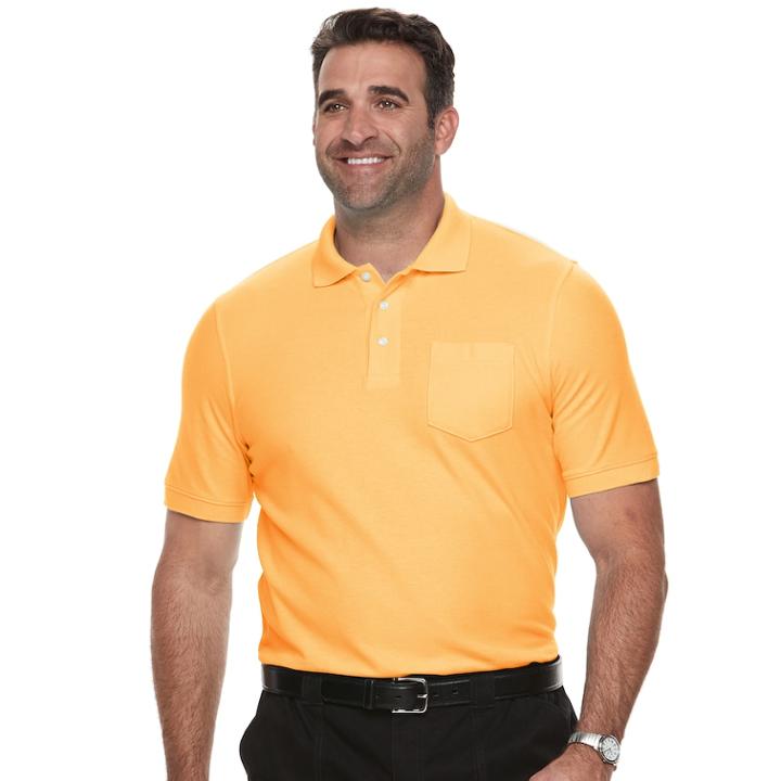 Big & Tall Croft & Barrow&reg; Classic-fit Easy-care Pique Performance Pocket Polo, Men's, Size: Xl Tall, Yellow