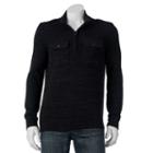 Men's Apt. 9&reg; Modern-fit Mockneck Quarter-zip Sweater, Size: Medium, Black