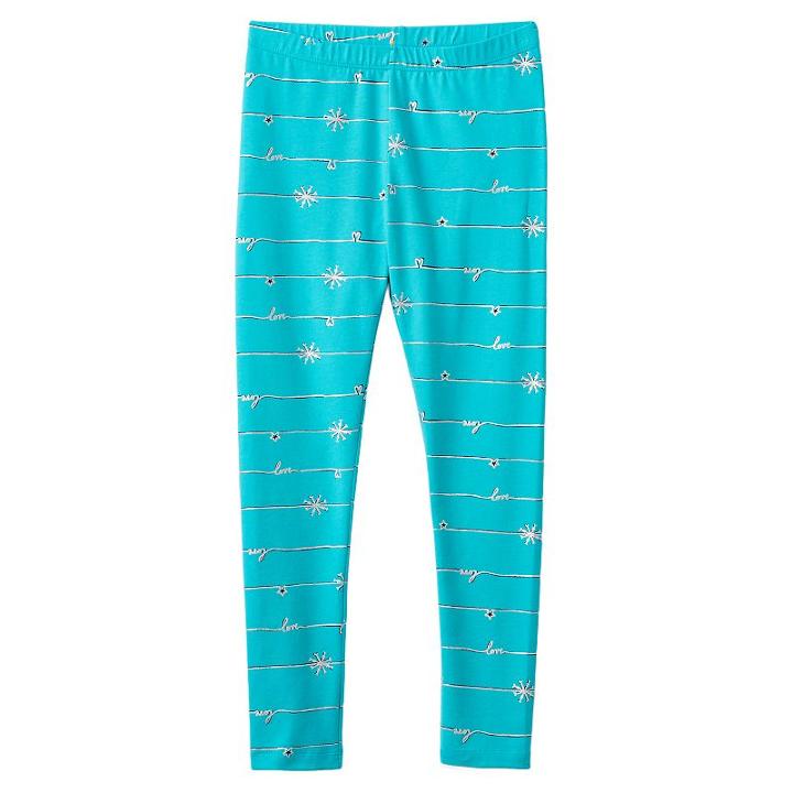 Girls 7-16 & Plus Size So&reg; Graphic Print Leggings, Girl's, Size: 12 1/2, Turquoise/blue (turq/aqua)