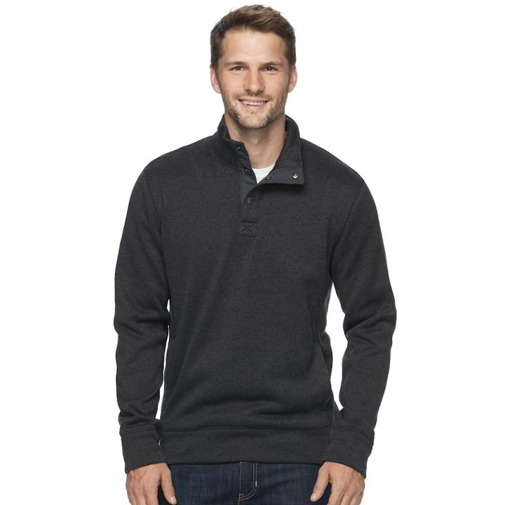 Men's Sonoma Goods For Life&trade; Classic-fit Fleece Pullover, Size: Medium, Black