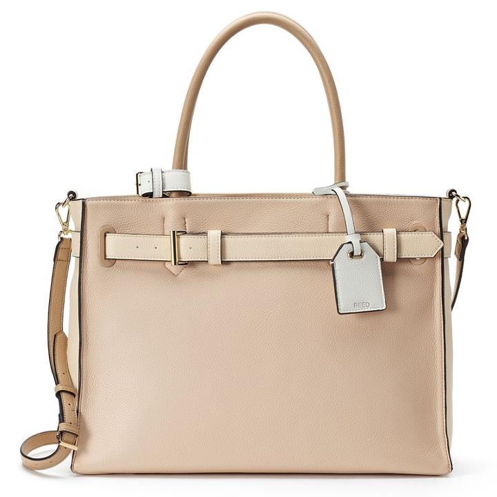Reed Rk40 Large Belted Convertible Satchel, Women's, Lt Beige