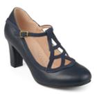Journee Collection Nile Women's High Heel Mary Jane Shoes, Size: Medium (10), Blue (navy)