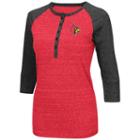 Women's Campus Heritage Louisville Cardinals 3/4-sleeve Henley Tee, Size: Large, Med Red