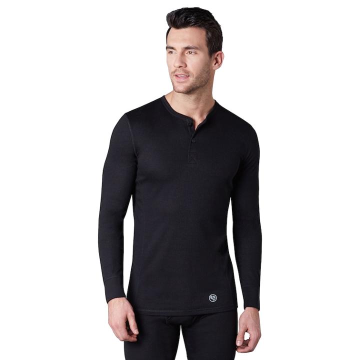 Big & Tall Climatesmart By Cuddl Duds&reg; Climatesmart Pro Extreme Henley, Men's, Size: L Tall, Black
