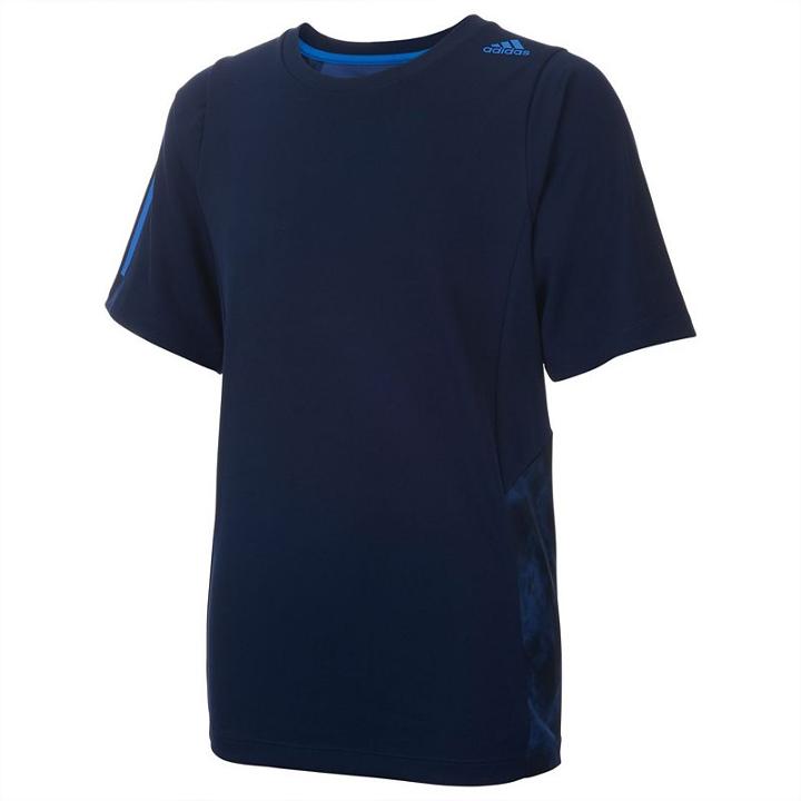 Boys 8-20 Adidas Smoke Screen Climalite Tee, Boy's, Size: Small, Blue (navy)