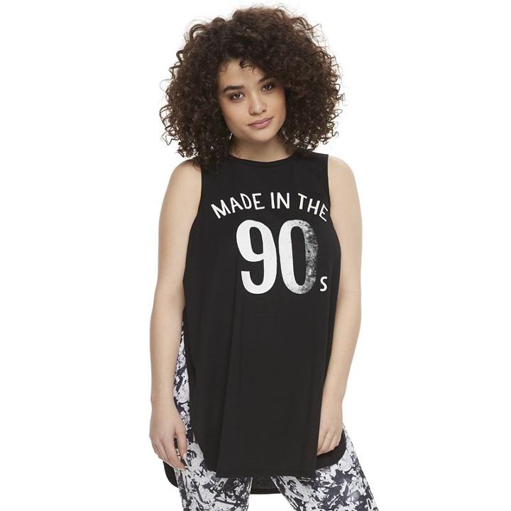 Madden Nyc Juniors' Plus Size Made In The 90s Graphic Tank, Girl's, Size: 3xl, Oxford