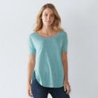 Women's Sonoma Goods For Life&trade; Marled Scoopneck Tee, Size: Large, Med Blue