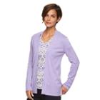 Women's Croft & Barrow&reg; Essential Open-front Cardigan, Size: Xxl, Med Purple
