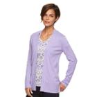 Women's Croft & Barrow&reg; Essential Open-front Cardigan, Size: Xxl, Med Purple