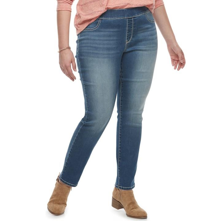 Plus Size Sonoma Goods For Life&trade; Pull-on Skinny Jeans, Women's, Size: 16 W, Light Blue