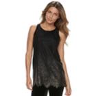 Women's Apt. 9&reg; Lace Tunic Tank, Size: Xs, Black