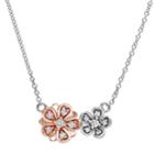 Stella Grace Laura Ashley Two Tone 10k Gold 1/6 Carat T.w. Diamond Flower Necklace, Women's, Size: 17, White