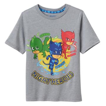 Toddler Boy Pj Masks Night Heroes Owlette, Gekko & Catboy Graphic Tee, Size: 3t, Grey