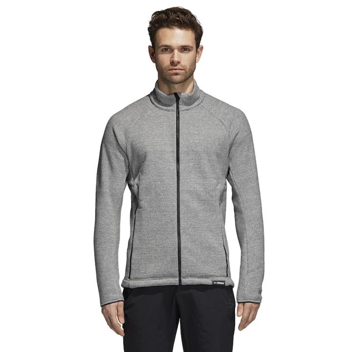 Men's Adidas Outdoor Knit Fleece Jacket, Size: Medium, Grey
