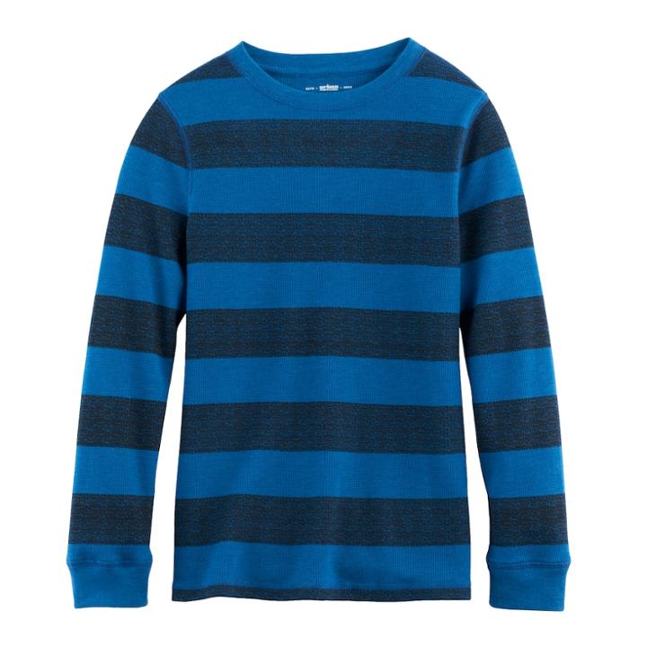 Boys 8-20 Urban Pipeline&reg; Striped Thermal Tee, Size: Small, Blue (navy)