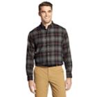 Men's Izod Classic-fit Plaid Flannel Button-down Shirt, Size: Large, Black