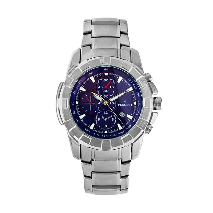 Peugeot Men's Stainless Steel Chronograph Watch, Grey