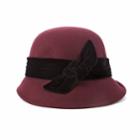 Scala Wool Felt Cloche Hat, Women's, Red