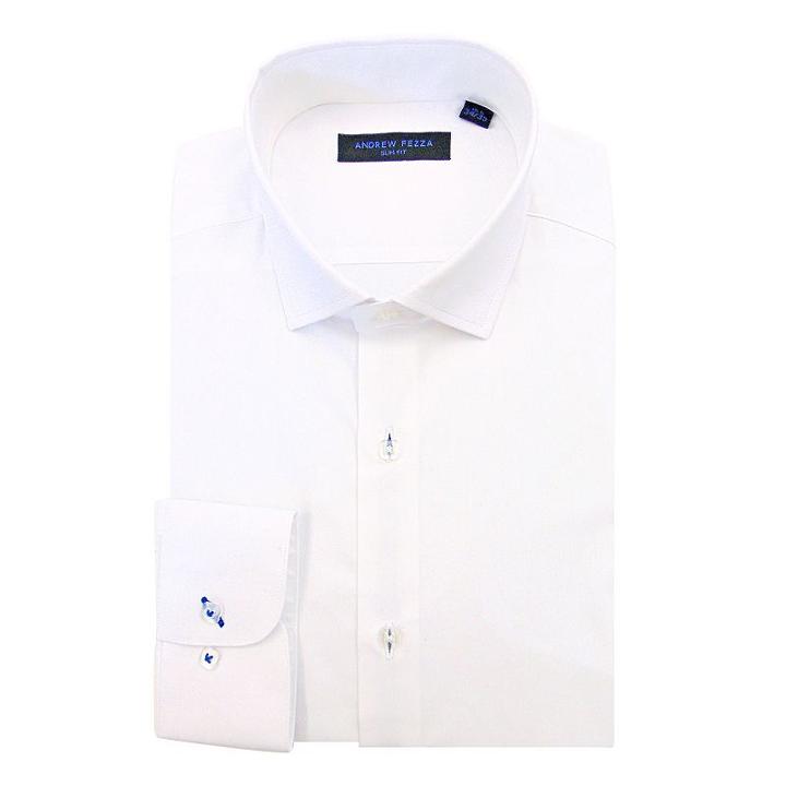 Men's Andrew Fezza Slim-fit Comfort Flex Collar Dress Shirt, Size: 15.5, White