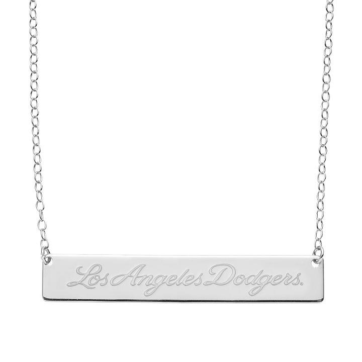 Los Angeles Dodgers Sterling Silver Bar Necklace, Women's, Size: 16, Grey