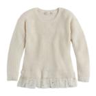 Girls 7-16 & Plus Size Pink Republic Tulle Hem Metallic Sweater, Size: Xl, Natural