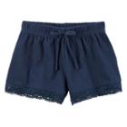 Girls 4-8 Carter's Lace-hem Gauze Shorts, Girl's, Size: 6x, Blue