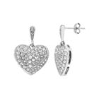 Diamond Splendor Sterling Silver Crystal Heart Drop Earrings, Women's, White