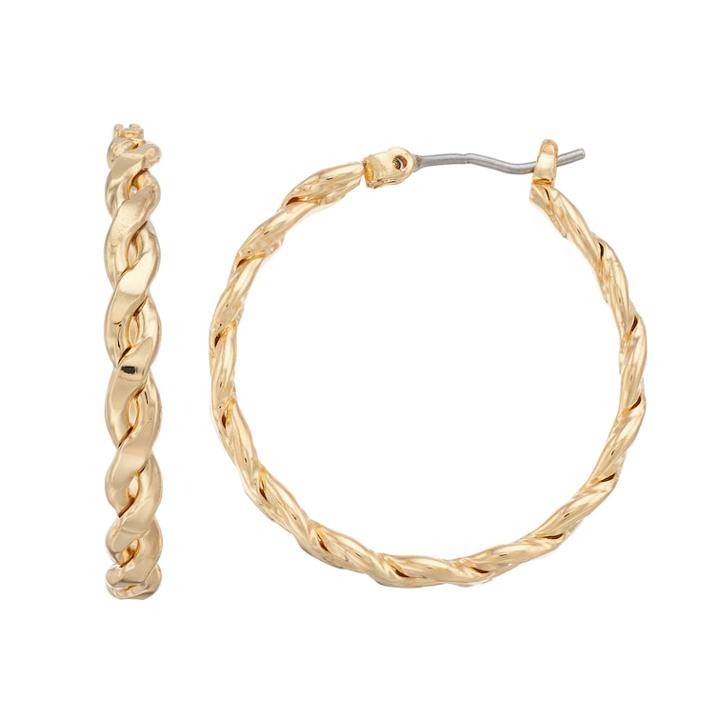 Napier Braided Hoop Earrings, Women's, Gold