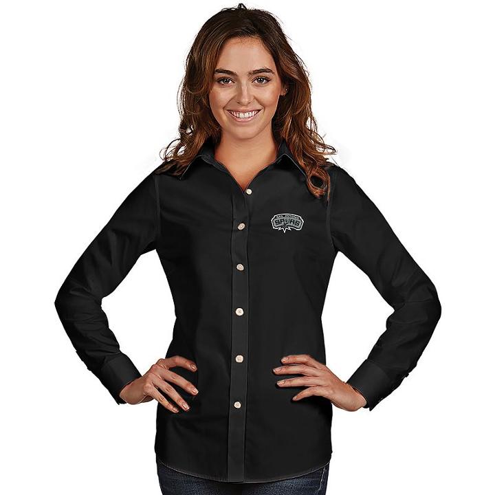 Women's Antigua San Antonio Spurs Dynasty Button-down Shirt, Size: Medium, Black